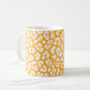 Throw Pillow White yellow abstract leopard print Coffee Mug