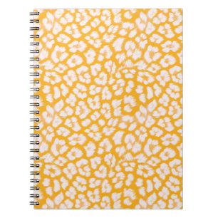 Throw Pillow White yellow abstract leopard print Notebook