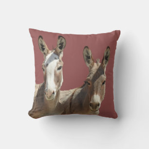 Throw pillow, wildlife, donkeys, Oatman, Arizona Cushion