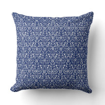 Throw Pillow William Morris Art Vibrant Blue