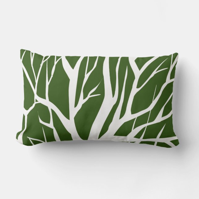 Throw Pillow-Winter Tree Lumbar Cushion (Front)