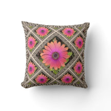 Throw Pillow with Brilliant African Daisy