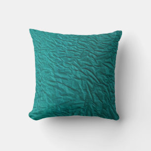 Throw Pillow with Crinkled Emerald Green Design