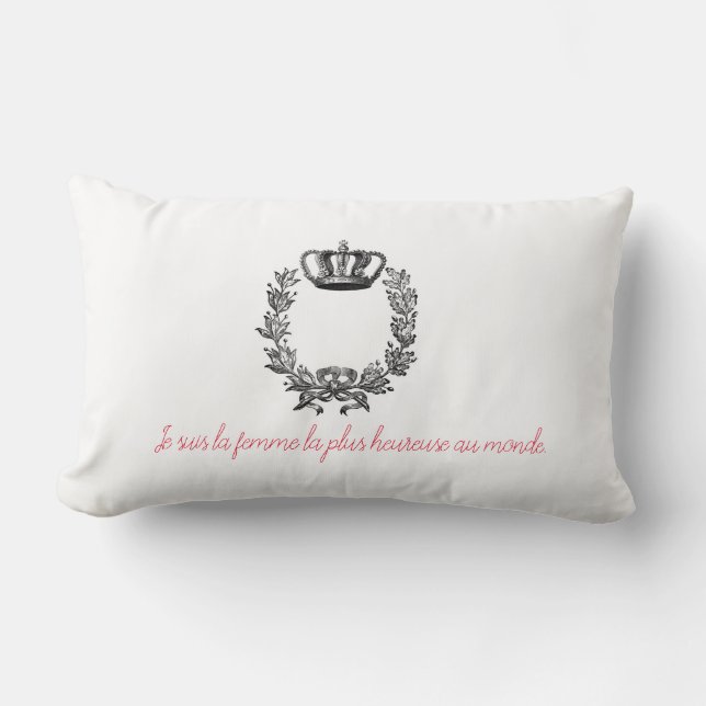 Throw Pillow with French Text (Front)