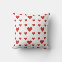 Throw pillow with hearts