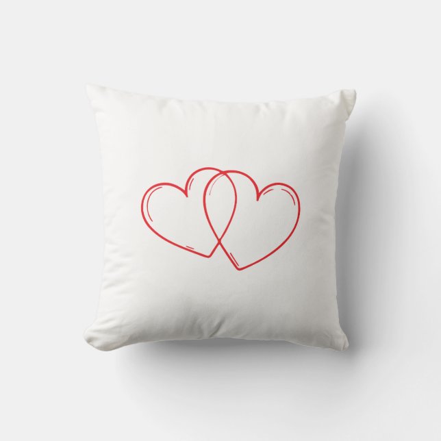 Throw Pillow with Hearts (Front)