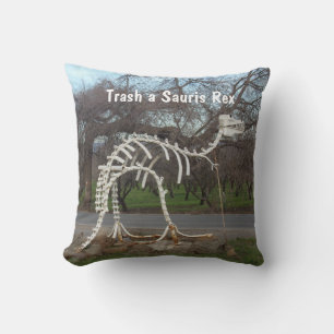 Throw pillow with Old Dino Bones Home Decor. 