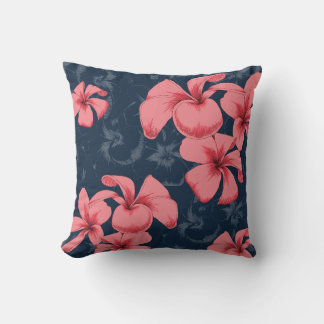 Throw Pillow with pink flowers 
