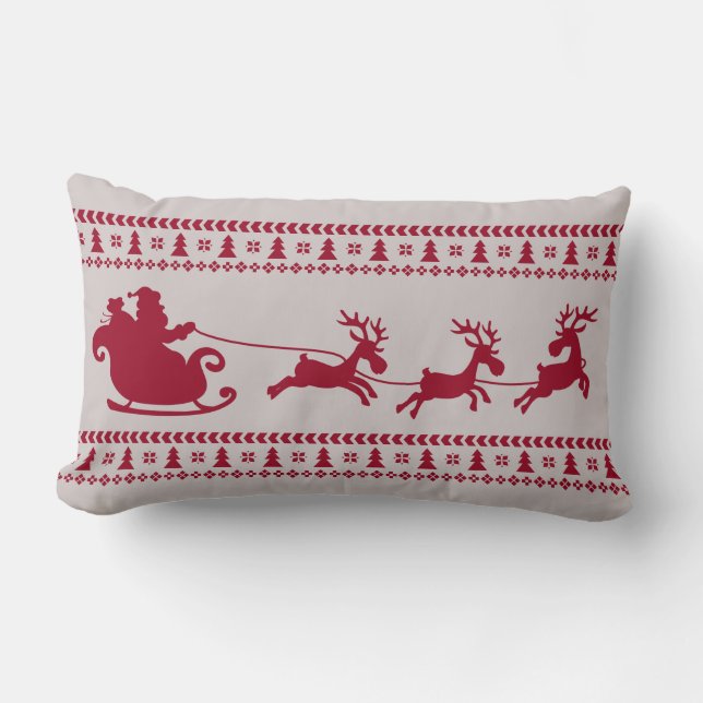 Throw Pillow with red Santa's harness (Front)
