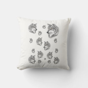 Throw Pillow Wolf