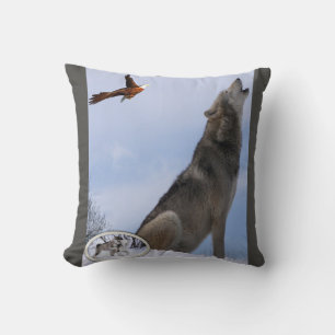 Throw Pillow Wolf