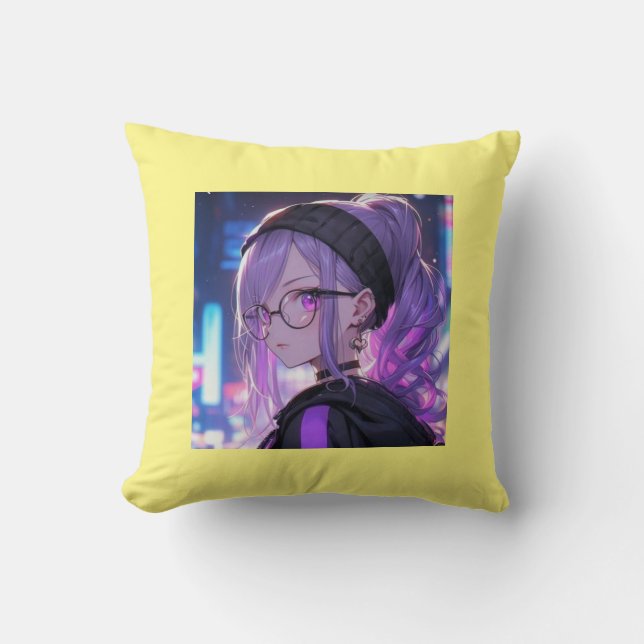 Throw Pillow  yellow colour polyester Pillow (Front)