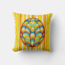Throw Pillow Yellow Stripe