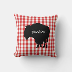 Throw Pillow-Yellowstone Buffalo Cushion