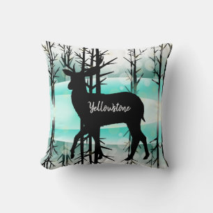Throw Pillow-Yellowstone Deer Cushion