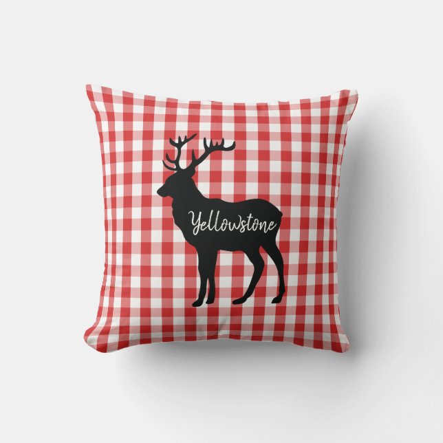Throw Pillow-Yellowstone Elk Cushion (Front)