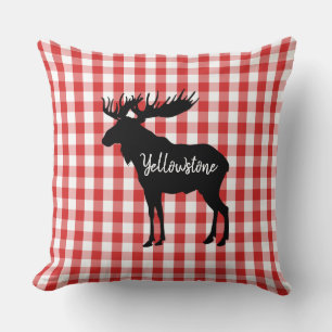Throw Pillow-Yellowstone Moose Cushion