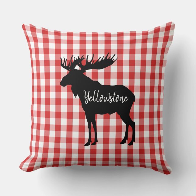 Throw Pillow-Yellowstone Moose Cushion (Front)