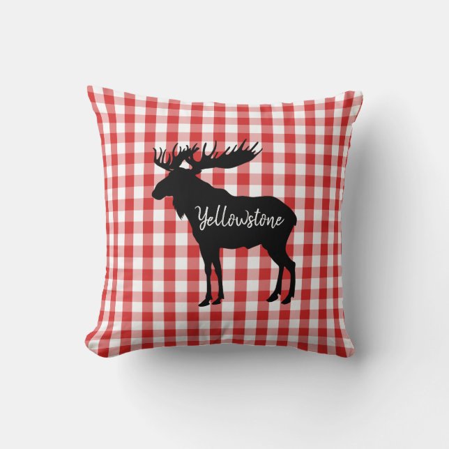 Throw Pillow-Yellowstone Moose Cushion (Front)