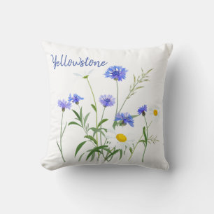 Throw Pillow-Yellowstone Wildflowers Cushion