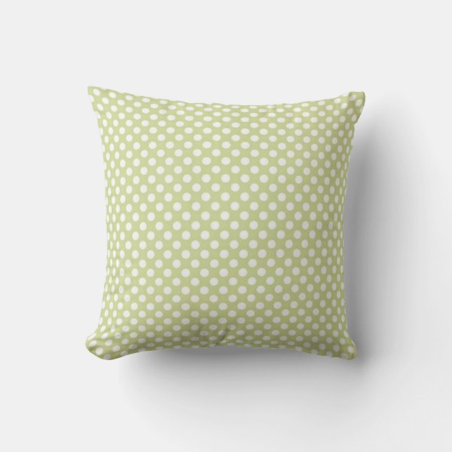 Throw Pillows Beige & White Polk a dot (Front)