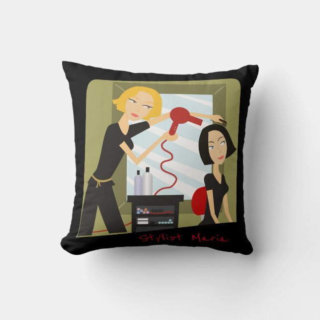 Throw Pillows Black Stylist Barber (Front)