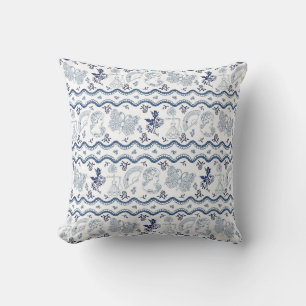 throw pillows blue white