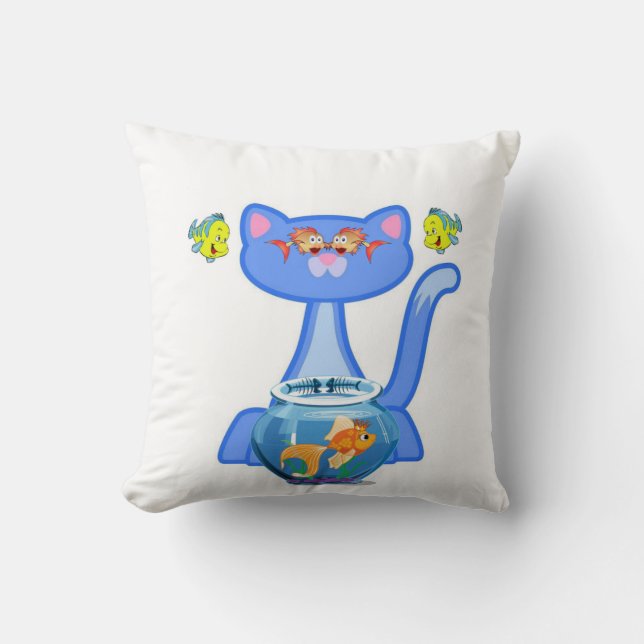 Throw Pillows Cat Fish (Front)