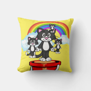 Throw Pillows Kittens  Black Rainbow