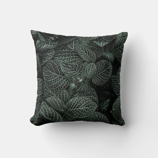 Throw Pillows with Green Leafed Plant Image (Front)