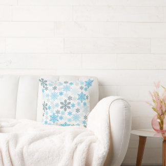 Throw Pillows with Snow Ornament