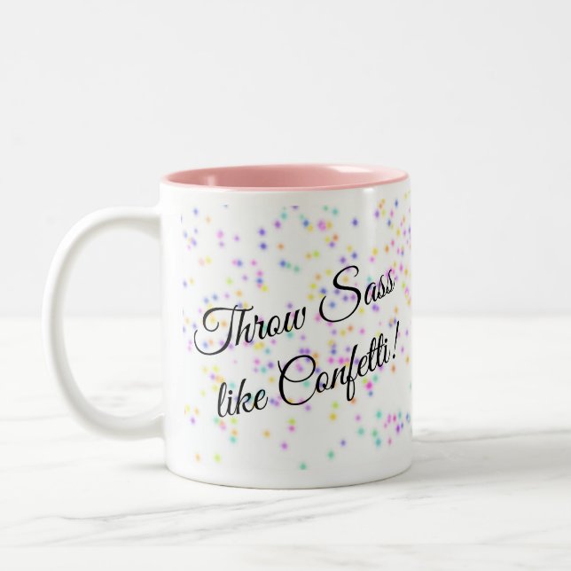 Throw Sass/Pink Poodle Two Tone Coffee Mug (Left)