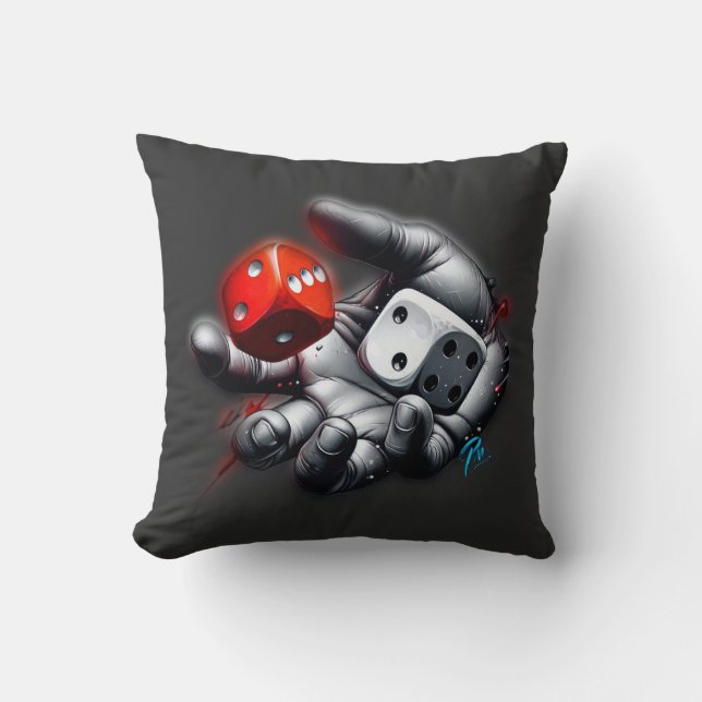 Throw the Dice 101 Pillow (blk) (Front)