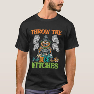 Throw the Dice Pumpkin Witches Bunco Game Lover Ha T-Shirt