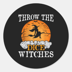Throw The Dice Witches Bunco Party Classic Round Sticker