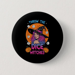 Throw The Dice Witches Bunco Party Funny Halloween 6 Cm Round Badge