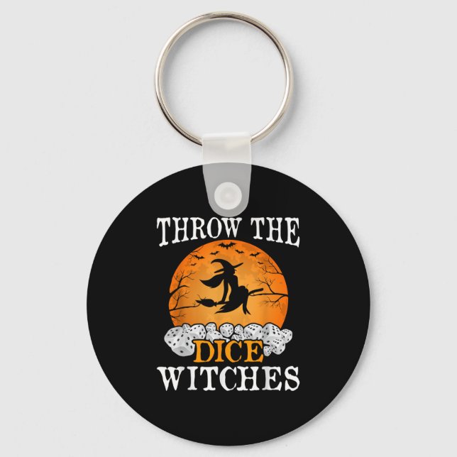 Throw The Dice Witches Bunco Party  Key Ring (Front)