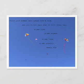 Throw your dreams into space postcard