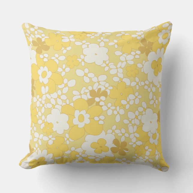 throwback 60s flower pattern cushion (Front)