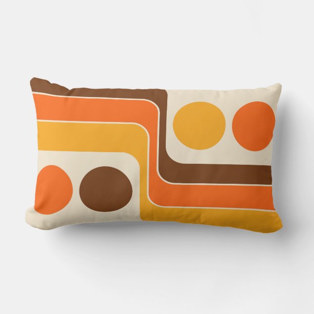 Throwback 70s Style Geometric Design Throw Pillow (Front)