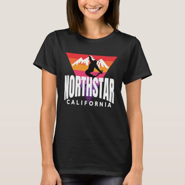 Throwback Northstar Skier Northstar California Vin T-Shirt (Front)