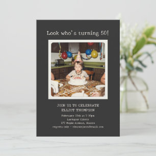 Throwback Photo Milestone 50th Birthday Party Fun Invitation