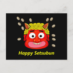 Throwing beans at Demon Postcard