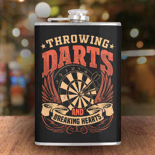 Throwing Darts and Breaking Hearts Flask 8 oz. 