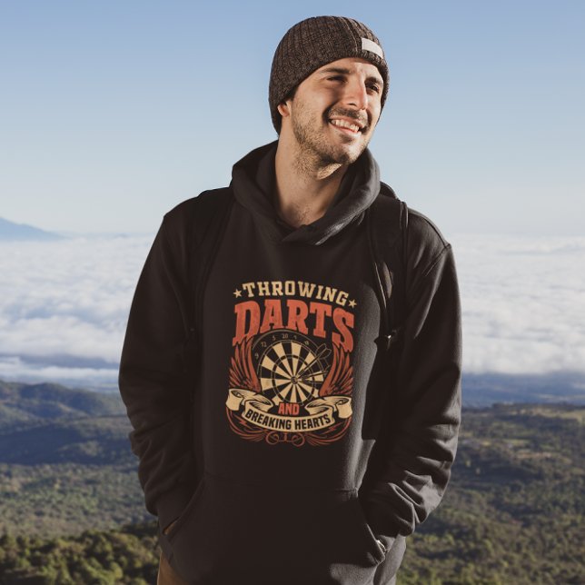 Throwing Darts Breaking Hearts - Funny Dart Player Hoodie (Creator Uploaded)