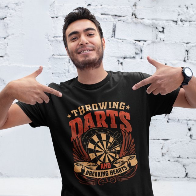 Throwing Darts Breaking Hearts - Funny Dart Player T-Shirt (Creator Uploaded)