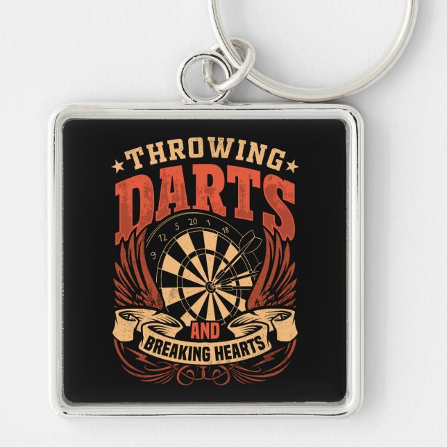 Throwing Darts Breaking Hearts Premium Key Ring (Front)