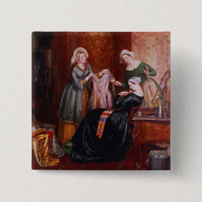 Throwing off her weeds 15 cm square badge (Front)