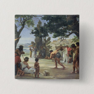 Throwing the Discus, 1875 15 Cm Square Badge