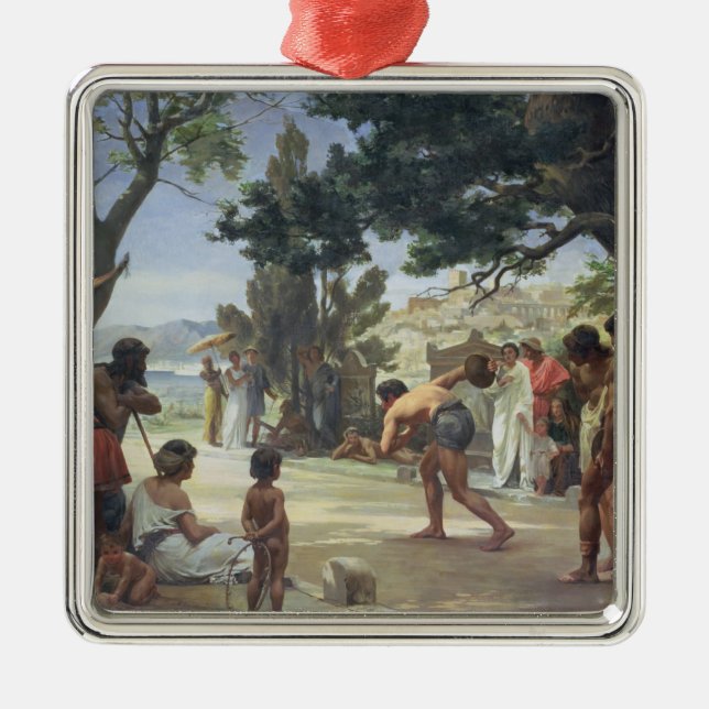 Throwing the Discus, 1875 Metal Tree Decoration (Front)
